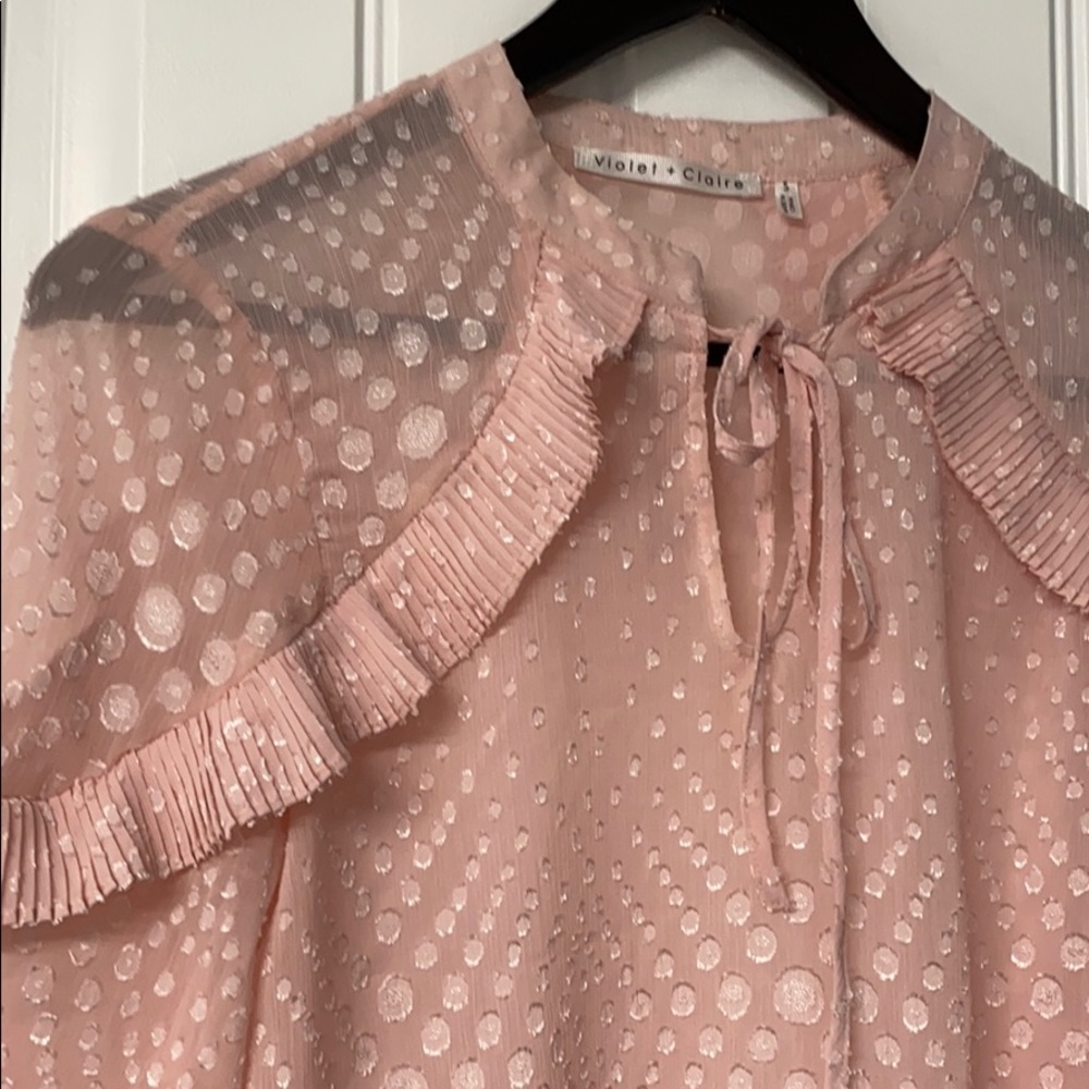 Semi-Sheer Ruffled Blouse - Picture 2 of 4